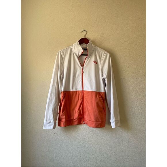The north face women’s coral and white‎ full zip jacket size large - Picture 1 of 7